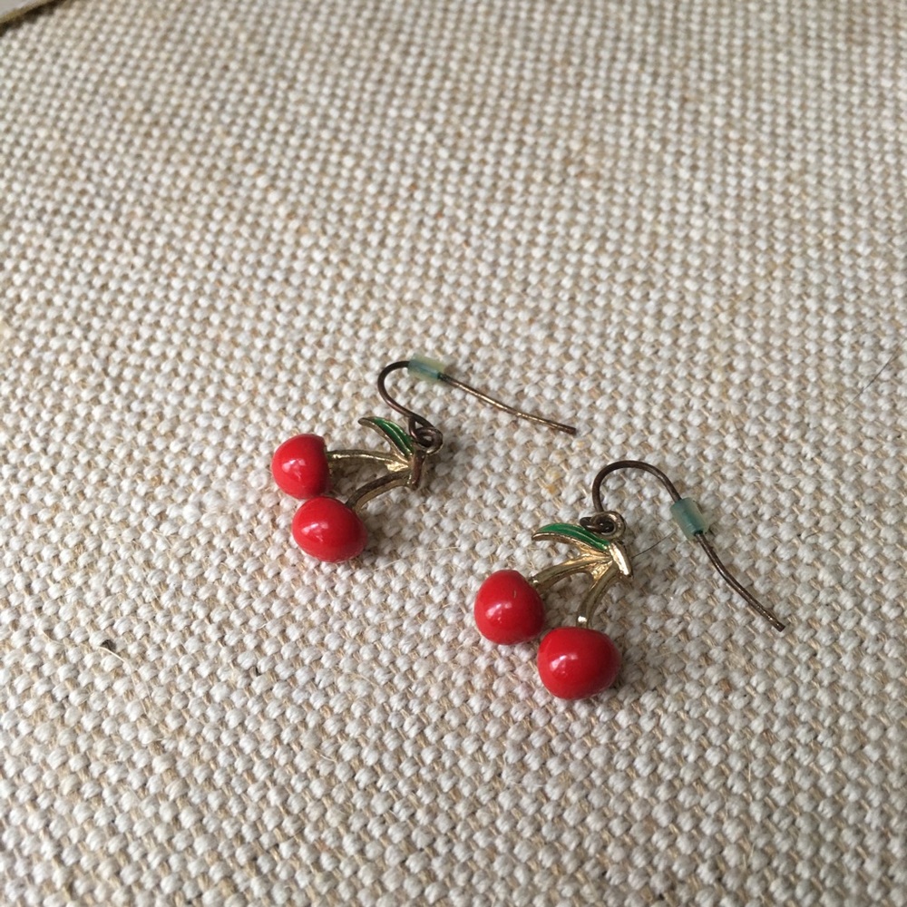 Red cherry earrings